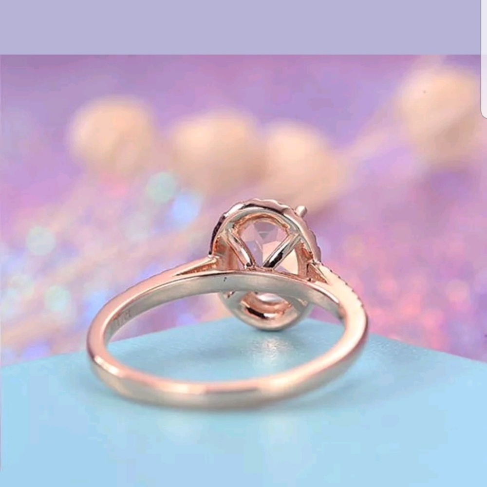 Rose Gold Filled Morganite Ring Set - Picture 2 of 8